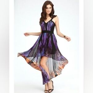 Bebe High-Low Maxi Chiffon Dress